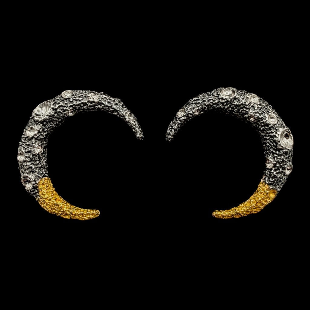 LUNA ADVERSA EARRINGS | oxidized | gold plated